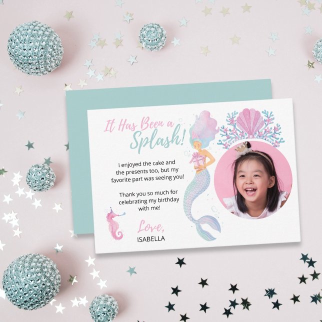 Sjöjungfru Princess Äventyr Birthday Tack Kort (Skapare uppladdad)