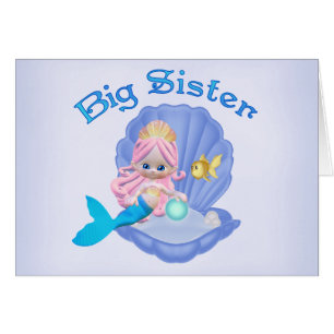 Sjöjungfru Princess Big Sister Blank Card OBS Kort