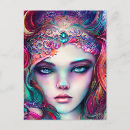 Sjöjungfru Princess HalAnsikte Graphic Vykort
