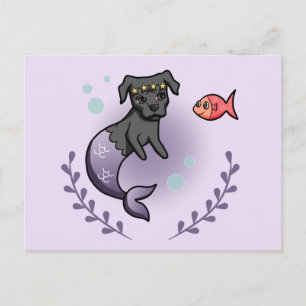 Sjöjungfru Princess Hund Lavender Vykort