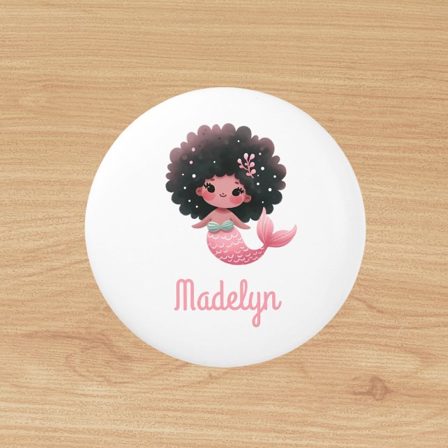 Sjöjungfru princess rosa White namn Knopp (Skapare uppladdad)