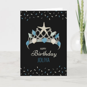 Sjöjungfru Princess Sea Krona Birthday Kort