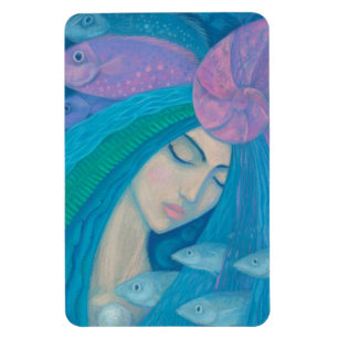 Sjöjungfru Princess, Underwater Fantasy, Rosa Blue Magnet