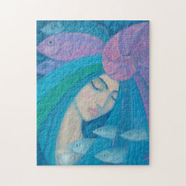 Sjöjungfru Princess, Underwater Fantasy, Rosa Blue Pussel