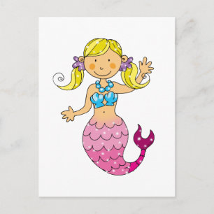 sjöjungfru princess vykort