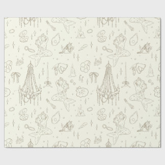 Sjöjungfru Prinsessa Ocean Fantasi Beige Toile Mön Presentpapper