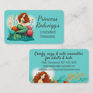 Sjöjungfru prinsessa virkning stickning stickare h visitkort