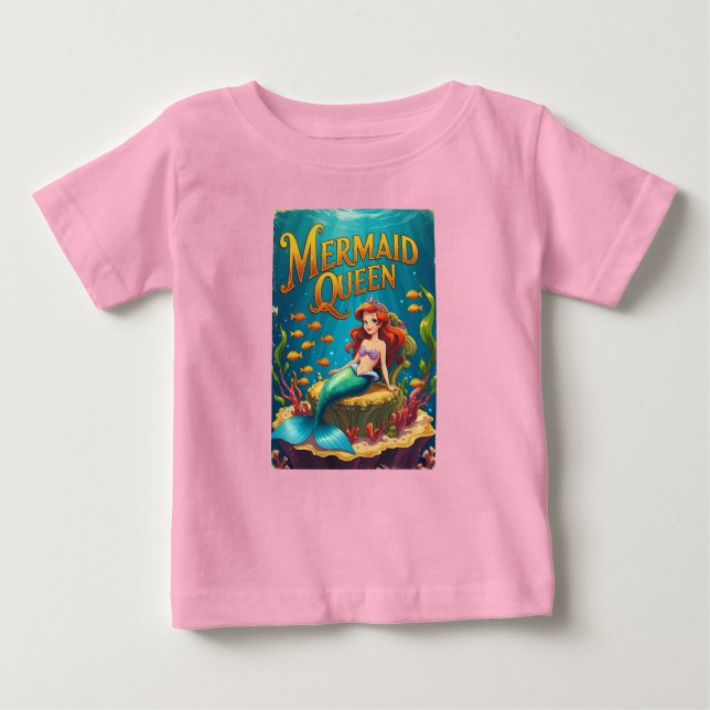 Sjöjungfru Queen Flicka Adsible Ocean Princess T Shirt (Framsida)