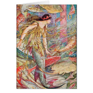 Sjöjungfru Queen of the FishCard Hälsningskort