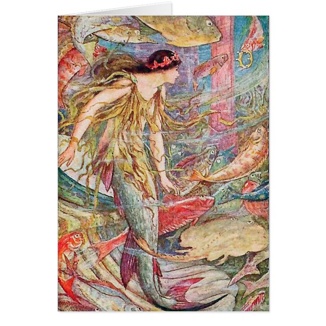 Sjöjungfru Queen of the FishCard Hälsningskort (Framsidan)
