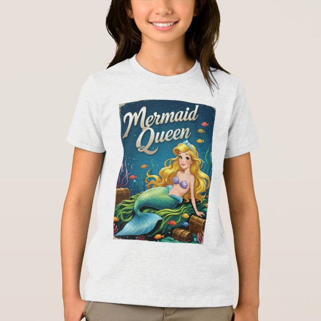 Sjöjungfru Queen Tecknad Ocean Royalty T Shirt (Framsida)