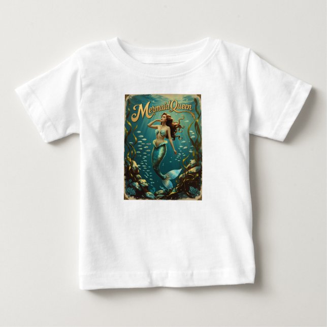 Sjöjungfru Queen Underwater Småbarn Girl Ocean T Shirt (Framsida)