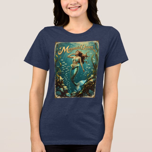 Sjöjungfru Queen Underwater Womens Ocean Fantasy T T Shirt (Framsida)