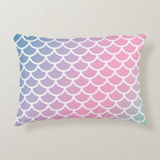 Sjöjungfru Rainbow färg Prydnadskudde (Framsidan)