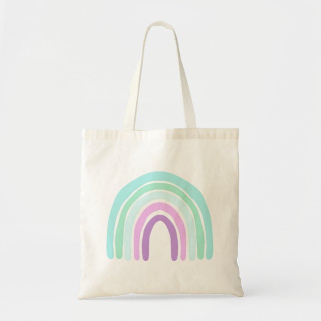 Sjöjungfru Rainbow Tote Bag Tygkasse (Framsidan)