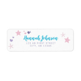 Sjöjungfru returetiketter sjöjungfru party returadress etikett