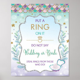 Sjöjungfru Ring Game Bröllop eller Bride Möhippa Poster