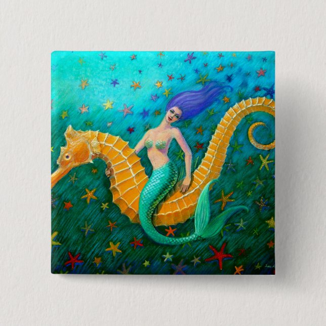 Sjöjungfru RittSeahorse Knapp (Framsida)