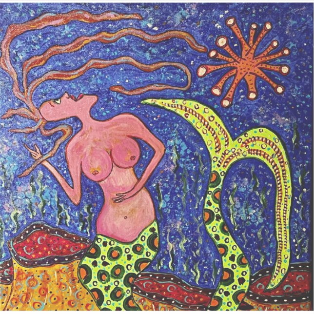 Sjöjungfru Roligt vinyldekal Klistermärken (Framsida)