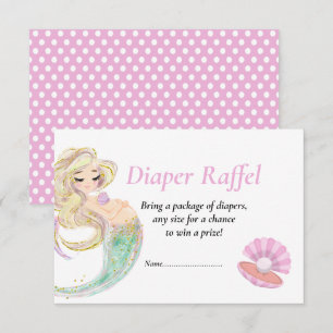 Sjöjungfru Rosa Diape Raffel för Baby Shower prick Inbjudningar