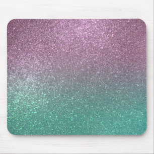 Sjöjungfru Rosa Grönt Sparkly Glitter Ombre Musmatta