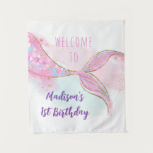 Sjöjungfru Rosa Guld födelsedag med födelsedag