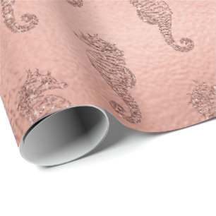 Sjöjungfru Rosa ros Guld Rosa Princess Seahorse Presentpapper