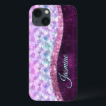Sjöjungfru rosa silver faux glitter monogram<br><div class="desc">Söt chic och elegant sjöjungfru gigly skin iridescent faux glitter i rosa lila silver för att färg ett sött unikt gigantiskt skapat för att skydda din enhet. Vacker, modern och coola täckning för den trendviga och konsthundande höftledaren. Den här snyggten skulle vara underbar för flickor som har sparka trendig. Visa...</div>