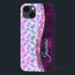 Sjöjungfru rosa silver faux glitter monogram<br><div class="desc">Söt chic och elegant sjöjungfru gigly skin iridescent faux glitter i rosa lila silver för att färg ett sött unikt gigantiskt skapat för att skydda din enhet. Vacker, modern och coola täckning för den trendviga och konsthundande höftledaren. Den här snyggten skulle vara underbar för flickor som har sparka trendig. Visa...</div>