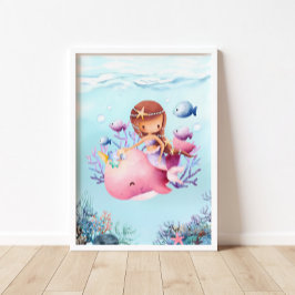 Sjöjungfru Rosa Whale Nursery Poster