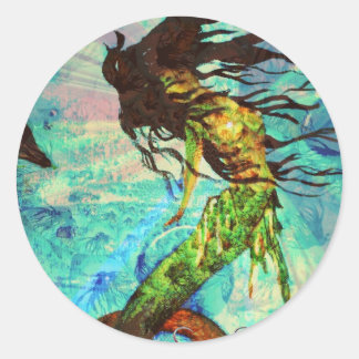 Sjöjungfru Runt Klistermärke