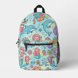 Sjöjungfru Ryggsäck – Delfin Pastell Hav Design