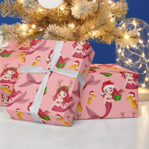 Sjöjungfru Sahorse mönster jul Presentpapper
