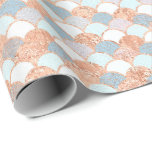 Sjöjungfru Scale Metallic Copper Blue Ro Guld Presentpapper<br><div class="desc">FlorenceK-design enligt Pantone-trender i färg Färg under året</div>