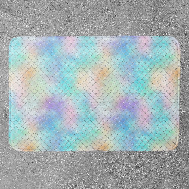 Sjöjungfru Scale Rosa Blue Badrumsmatta (Skapare uppladdad)