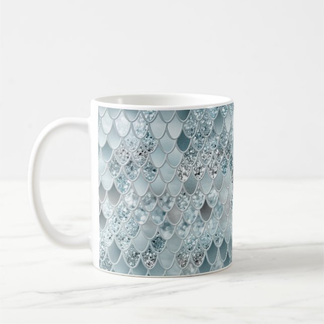 Sjöjungfru Scales Glam #13 (Faux Glitter) #decor # Kaffemugg (Vänster)