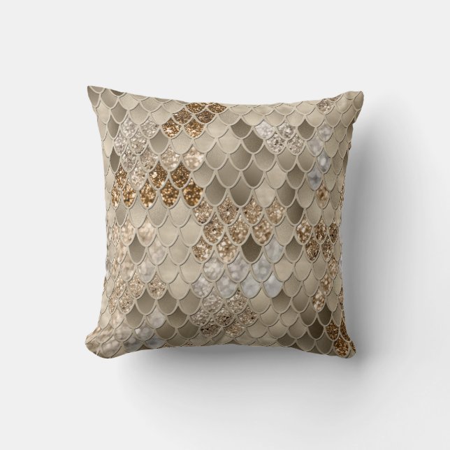 Sjöjungfru Scales Glam #1 (Faux Glitter) #decor #a Kudde (Framsida)