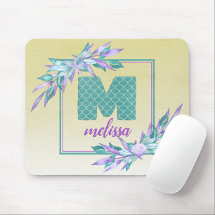 Sjöjungfru Scales Monogram Blommigt för vattenfä Musmatta