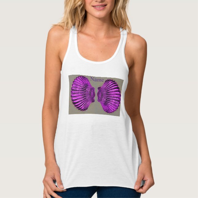 Sjöjungfru scallop snäcka bra Thunder_Cove Linne Med Racerback (Framsida)