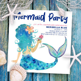 Sjöjungfru Sea | Beach Cocktail Bachelorette Party Inbjudningar