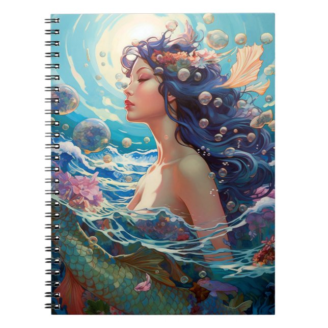 Sjöjungfru Sea Goddess Fantasy Art Anteckningsbok (Framsidan)