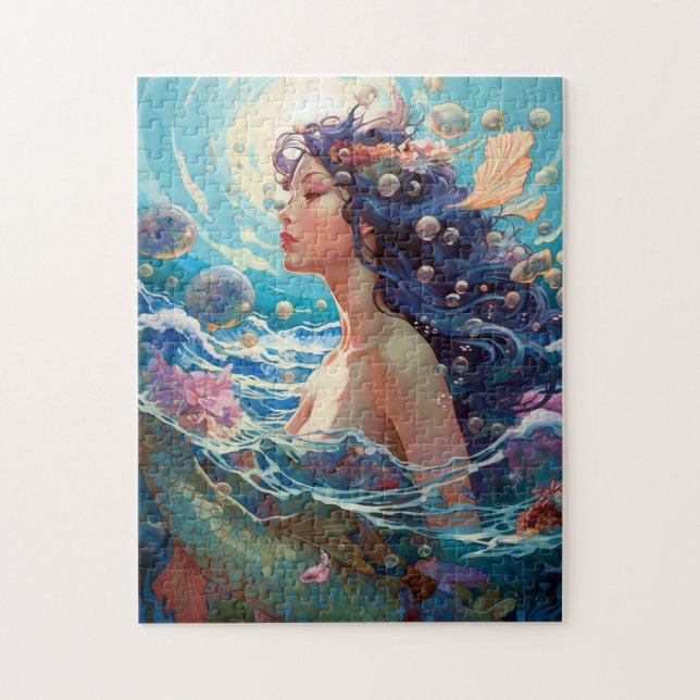 Sjöjungfru Sea Goddess Fantasy Art Pussel (Vertikal)