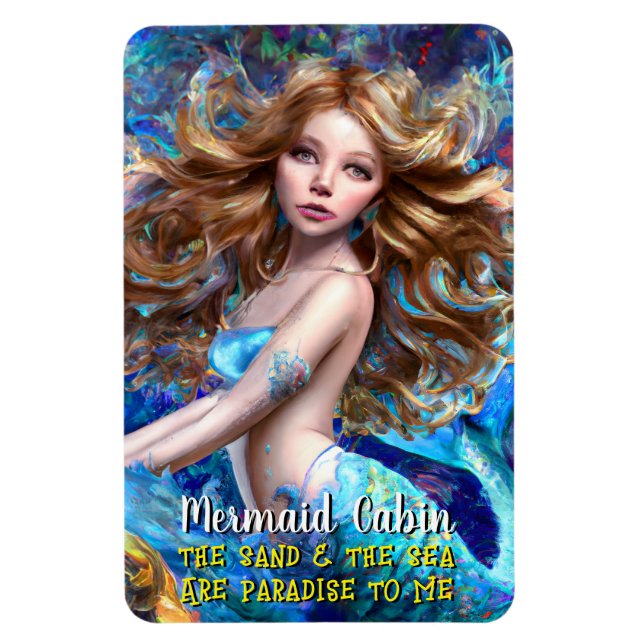 Sjöjungfru Sea Goddess Nymph Siren Cruise Room Doo Magnet (Vertikal)