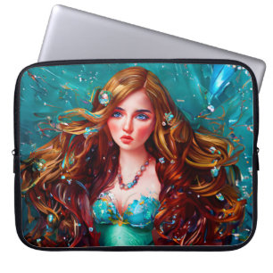 Sjöjungfru Sea Goddess Nymph Siren under Vatten Ar Laptop Fodral