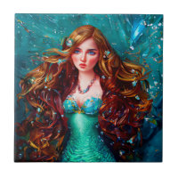 Sjöjungfru Sea Goddess Nymph Siren Underwater Art