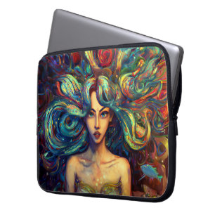 Sjöjungfru Sea Goddess Nymph Siren Underwater Art Laptop Fodral