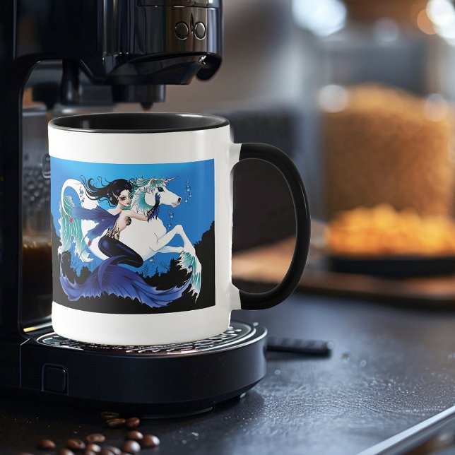 Sjöjungfru Sea Horse Fairy Blue Mugg (Skapare uppladdad)