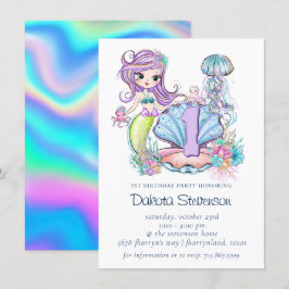 Sjöjungfru Sea Life | Födelsedagsfest med Anpassni Inbjudningar