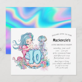 Sjöjungfru Sea Life | Födelsedagsfest med Anpassni Inbjudningar