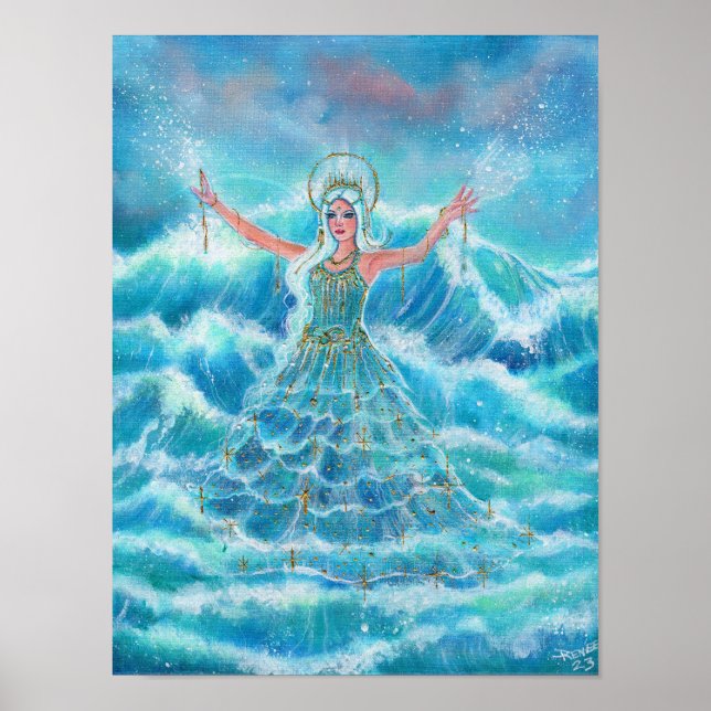 Sjöjungfru Sea nymph art av Renee Lavoie Poster (Framsidan)